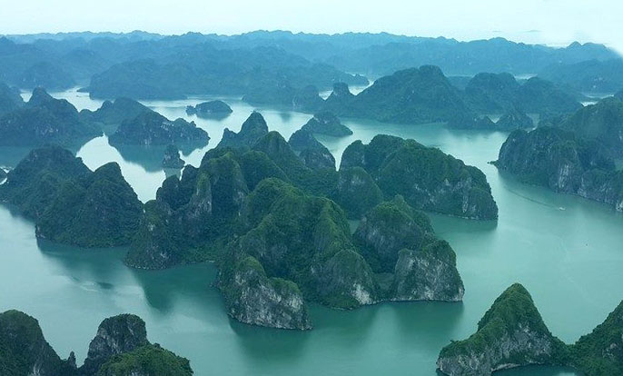 Beauty of Ha Long bay from above by Telegraph